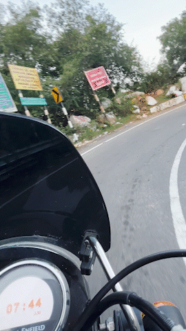 Riding through mountains